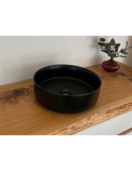 Washbasin Lavita Merida Slim Black 37x37x12cm, round Z223MB - 5