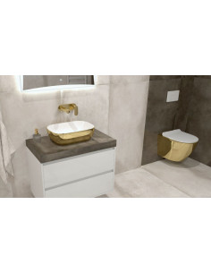 Ceramic sink 46x32.5x13.5cm Lavita Costa gold/white - 8 2