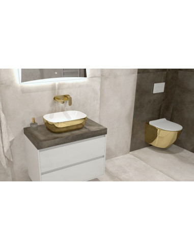 Ceramic sink 46x32.5x13.5cm Lavita Costa gold/white - 1