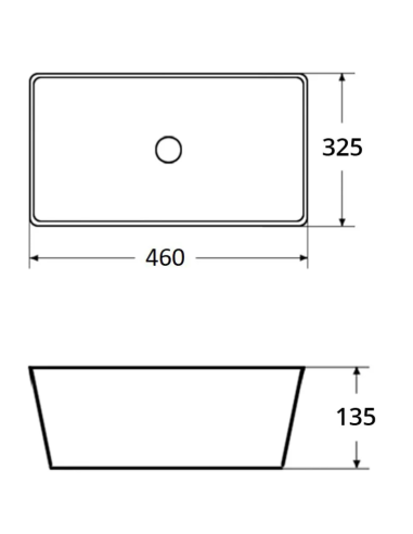 Ceramic sink 46x32.5x13.5cm Lavita Costa gold/white - 2