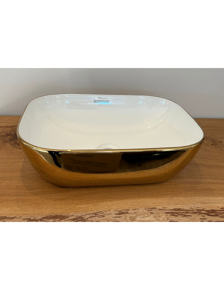 Izlietne keramiska 46x32,5x13,5cm Lavita Costa gold/white - 5