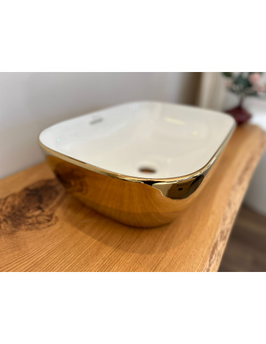 Ceramic sink 46x32.5x13.5cm Lavita Costa gold/white - 6