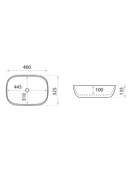 Умывальник Lavita Costa Black 46x32,5x13,5см, черный матовый - 1