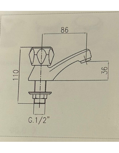 Ceramic sink faucet for one water 598 ORCHIDEA - 2