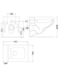 ArtCeram Lafontana Настенный горшок S13 с крышкой, белый/черный - 4 2