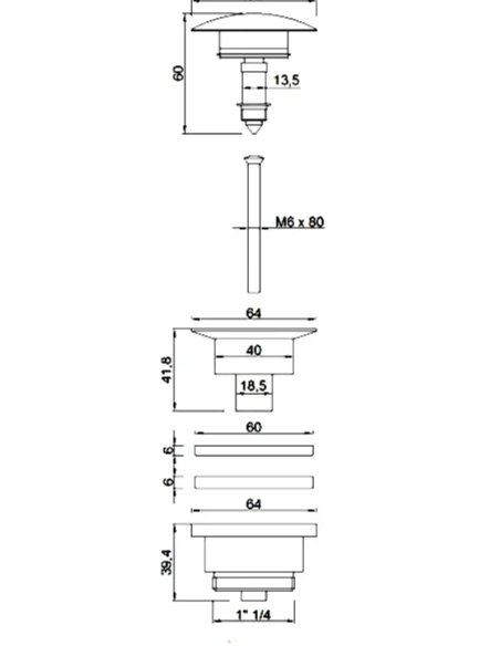 Notece "Cloc-clic", universāla, derīga ar un bez pārplūdes, melna matēta - 1
