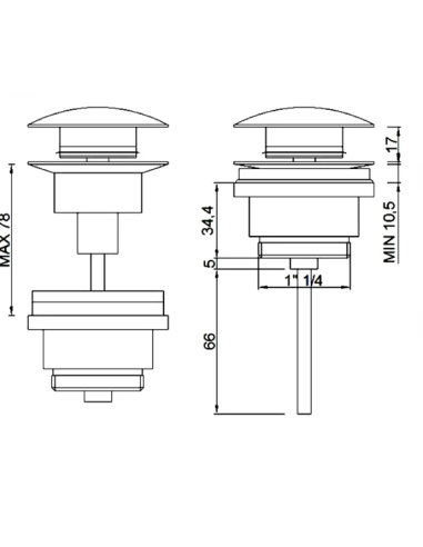 Notece "Cloc-clic", universāla, derīga ar un bez pārplūdes, melna matēta - 2