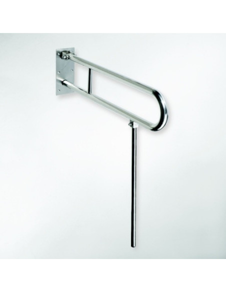HELP: Folding grab bar in U shape with buttress stand 813 mm, brushed, without cover HELP: Folding grab bar in U shape with buttress stand 813 mm, brushed, without cover