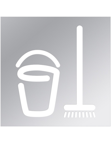 Pictogram - Cleaning room, square, polished Pictogram - Cleaning room, square, polished