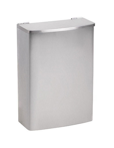 Wall mounted waste bin, 5 l, stainless steel, matt
