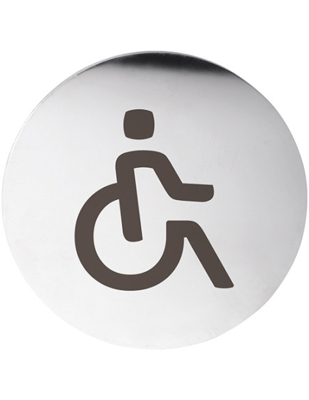 HOME: Pictogram – Disabled toilet, circle, polished HOME: Pictogram – Disabled toilet, circle, polished