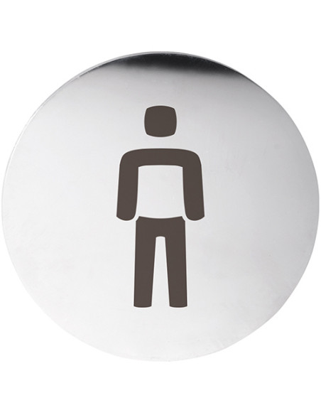 HOME: Pictogram – Men\'s toilet, circle, polished HOME: Pictogram – Men\'s toilet, circle, polished