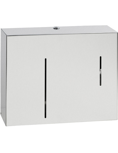 Paper towel dispenser with soap dispenser, stainless steel, matt