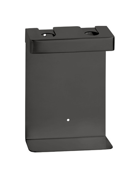 Double holder for soap dispenser, square, black