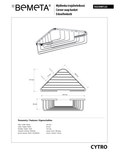CYTRO: Corner shower shelf