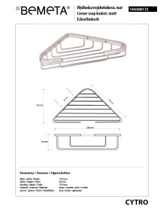 CYTRO: Corner shower shelf 2