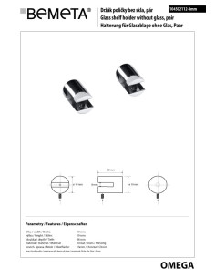 Glass shelf holder OMEGA, BETA (2 pcs.) - 8mm 2