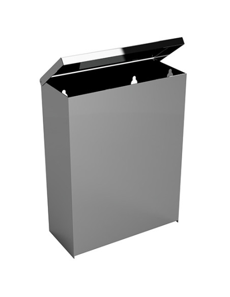 Wall mounted waste bin, 6 l, stainless steel, polished Wall mounted waste bin, 6 l, stainless steel, polished