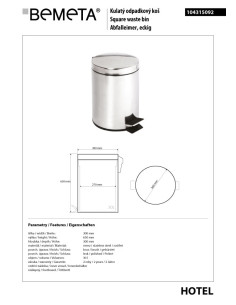Waste bin, 30 l, stainless steel, polished 2