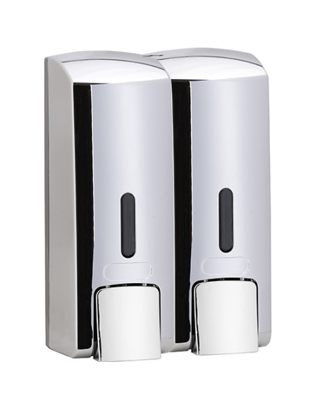 Double soap dispenser 2x300ml, plastic, polished Double soap dispenser 2x300ml, plastic, polished