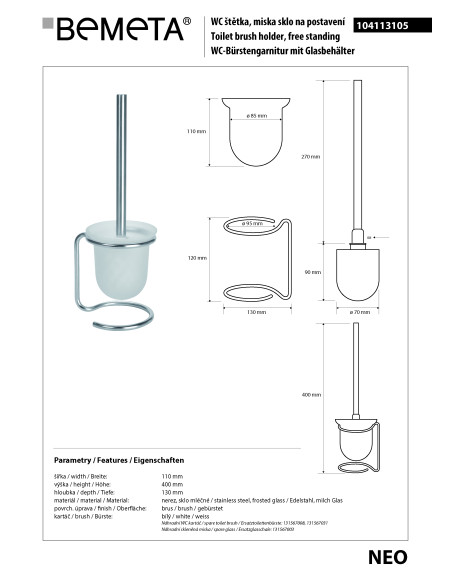 NEO: Toilet brush holder free standing