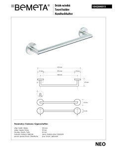 NEO: Towel holder, 300 mm 2