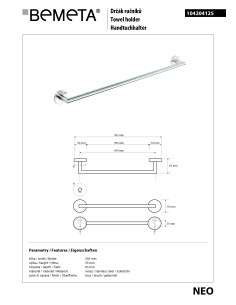 NEO: Towel holder, 450 mm 2