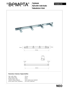 NEO: Hanger with 4 hooks 2