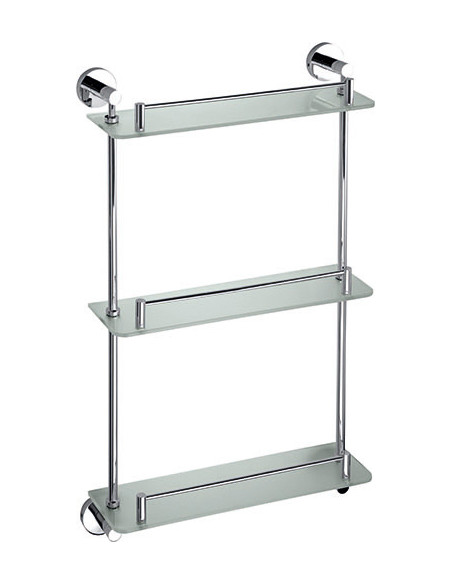 OMEGA: Triple glass shelf with rail, 400 mm OMEGA: Triple glass shelf with rail, 400 mm