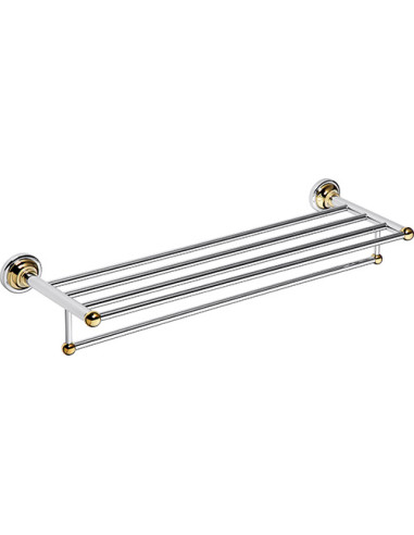 RETRO gold/chrome: Towel holder with rail, 605 mm