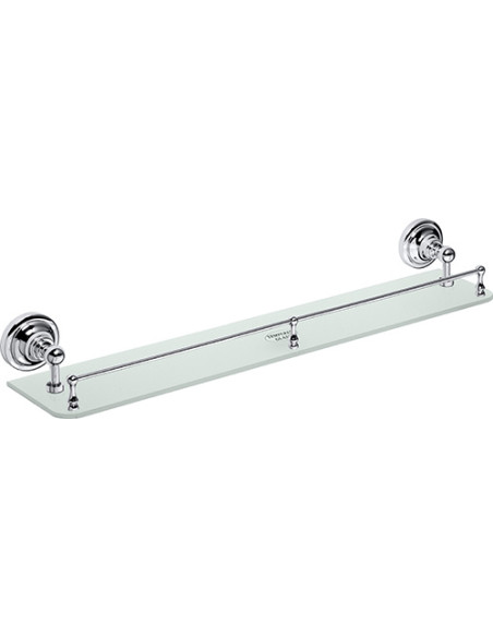 RETRO chrome: Glass shelf with rail, 600 mm