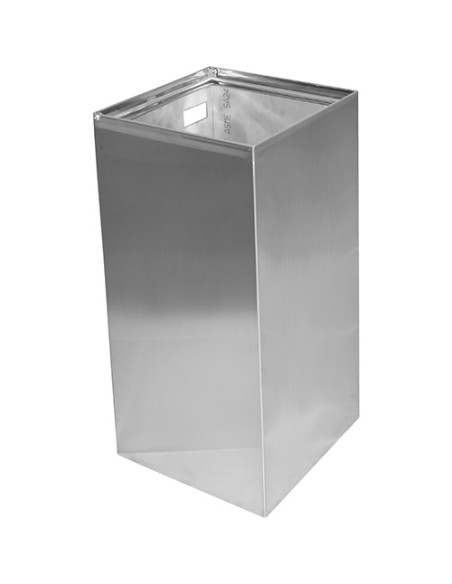 Wall mounted waste bin, 75 l, stainless steel, polished Wall mounted waste bin, 75 l, stainless steel, polished