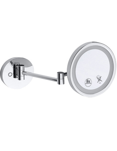 Cosmetic mirror with LED lighting, ø 200 mm