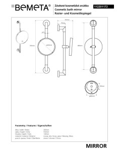 Cosmetic mirror on a pole, ø 200 mm 2