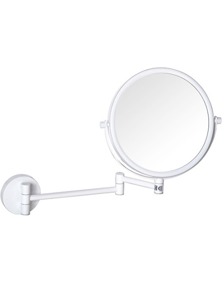 WHITE: Double-sided cosmetic mirror, ø 200 mm WHITE: Double-sided cosmetic mirror, ø 200 mm