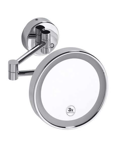 Cosmetic mirror with LED lighting, ø 200 mm