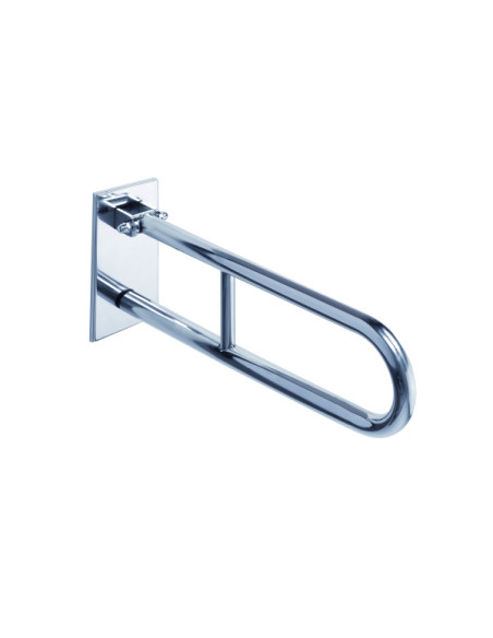 HELP: Folding grab bar in U shape 600 mm, stainless steel, brushed, with cover HELP: Folding grab bar in U shape 600 mm, stainless steel, brushed, with cover