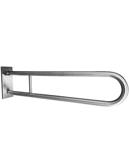 HELP: Folding grab bar in U shape 750 mm, stainless steel, brushed, with cover