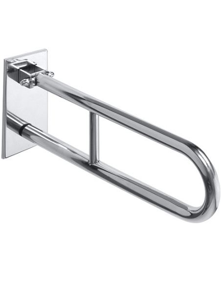HELP: Folding grab bar in U 900 mm, stainless steel, polished, with cover HELP: Folding grab bar in U 900 mm, stainless steel, polished, with cover
