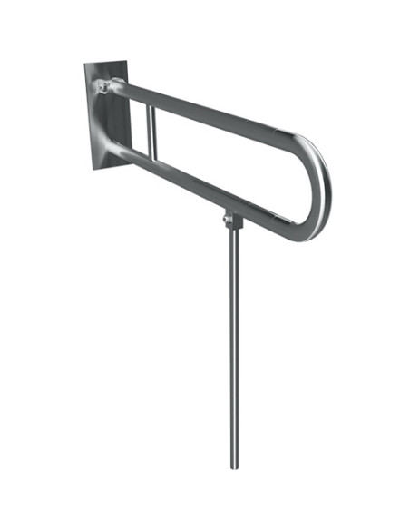 HELP: Folding grab bar in U shape with buttress stand  813 mm, stainless steel, matt, with cover HELP: Folding grab bar in U shape with buttress stand  813 mm, stainless steel, matt, with cover