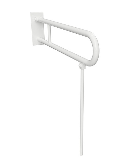 HELP: Folding grab bar in U shape 750 mm, white with buttress stand with cover
