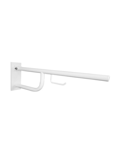 HELP: Foldable grab bar with TP Holder 850 mm, white, with cover HELP: Foldable grab bar with TP Holder 850 mm, white, with cover
