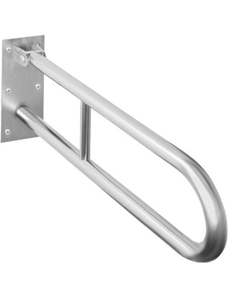 HELP: Folding grab bar in U shape 850 mm, stainless steel, brushed, without cover HELP: Folding grab bar in U shape 850 mm, stainless steel, brushed, without cover