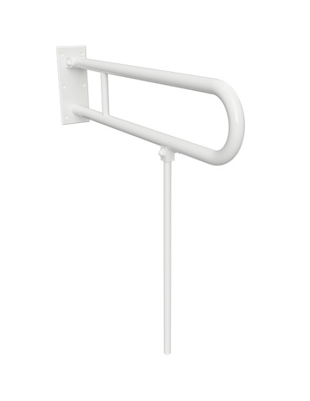 HELP: Folding grab bar in U shape with support  850 mm, white, without cover HELP: Folding grab bar in U shape with support  850 mm, white, without cover
