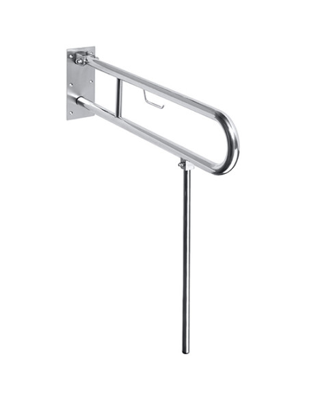 HELP: Folding grab bar in U shape with TP holder 750 mm, stainless steel, polished, without cover HELP: Folding grab bar in U shape with TP holder 750 mm, stainless steel, polished, without cover