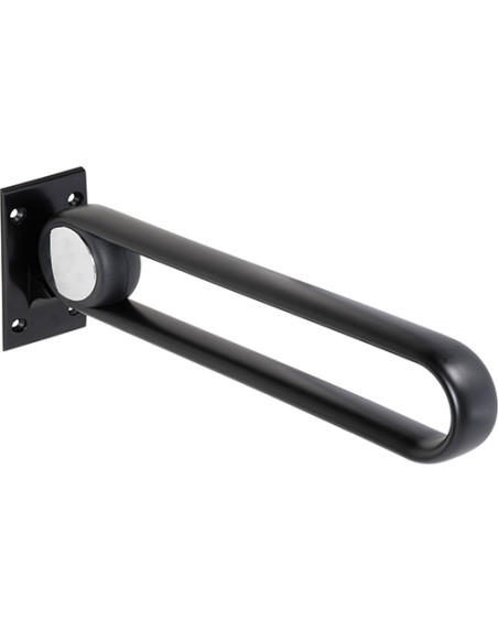 HELP: Foldable grab bar U-shaped, 620 mm, aluminium, black, without cover