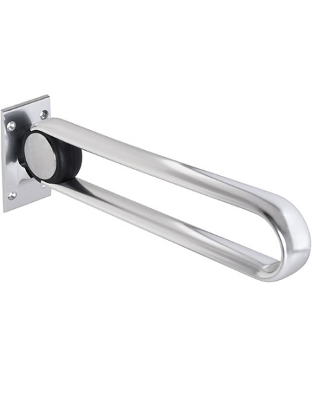 HELP: Foldable grab bar U-shaped, 620 mm, aluminium, polish, with cover