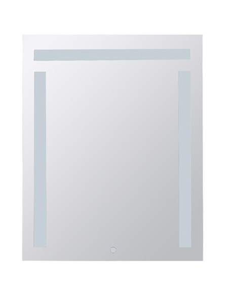 Mirror with LED lighting, 600 x 800 mm, touch sensor