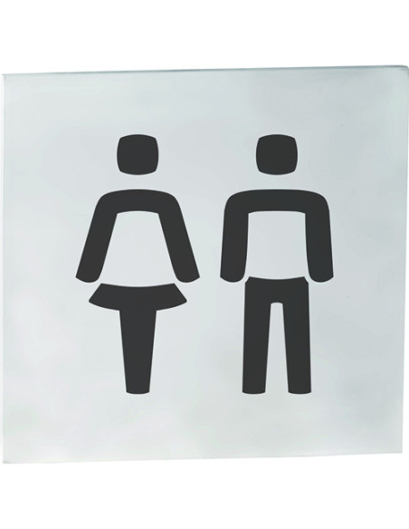 HOME: Pictogram – Men and Ladies toilet, square, matt HOME: Pictogram – Men and Ladies toilet, square, matt