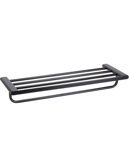 ORGANIC BLACK: Towel holder with rail, 600 mm